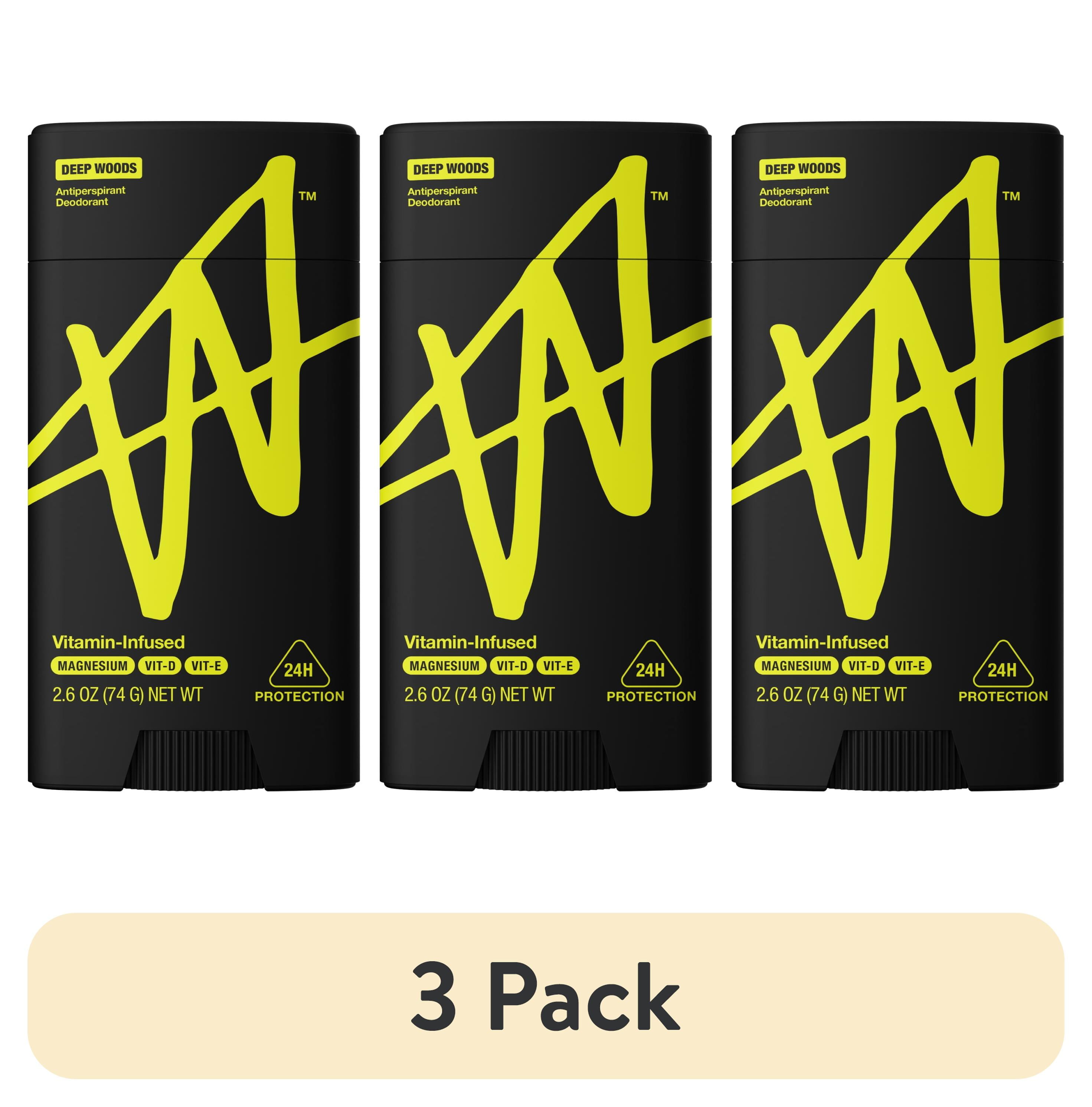 (3 pack) W By Jake Paul Men's Antiperspirant Deodorant - Odor Blocking - Sweat Defense - Deep Woods - 2.6 oz