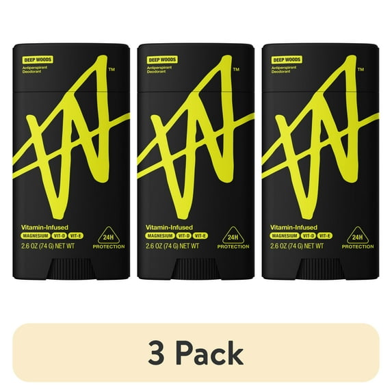 (3 pack) W By Jake Paul Men's Antiperspirant Deodorant - Odor Blocking - Sweat Defense - Deep Woods - 2.6 oz