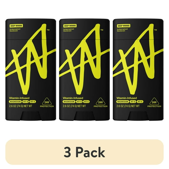 (3 pack) W By Jake Paul Men's Antiperspirant Deodorant - Odor Blocking - Sweat Defense - Deep Woods - 2.6 oz