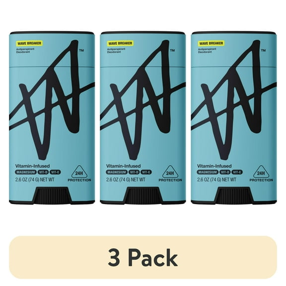 (3 pack) W By Jake Paul Men's Antiperspirant Deodorant - Odor Blocking - Sweat Protection - Wave Breaker - 2.6 oz