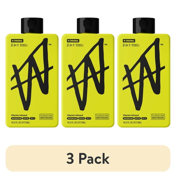 (3 pack) W by Jake Paul Hydrating 2in1 Shampoo & Conditioner for All Hair Types - W Original 16 fl oz