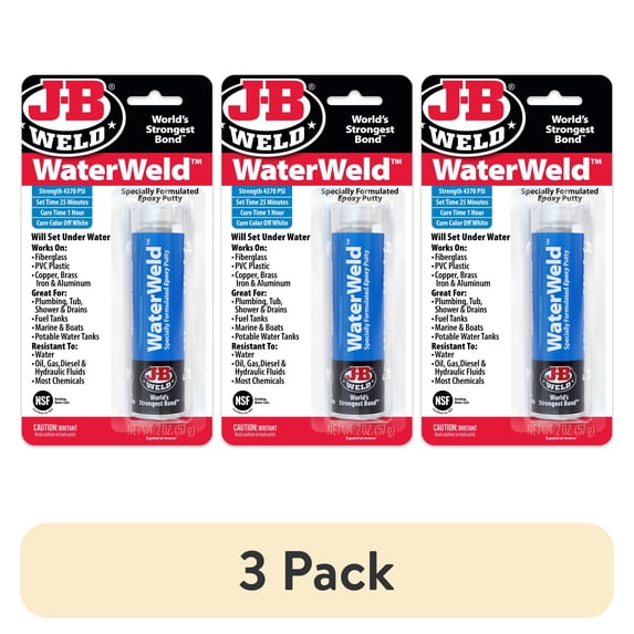 (3 pack) J-B Weld Water Weld Epoxy Putty - 2 OZ White