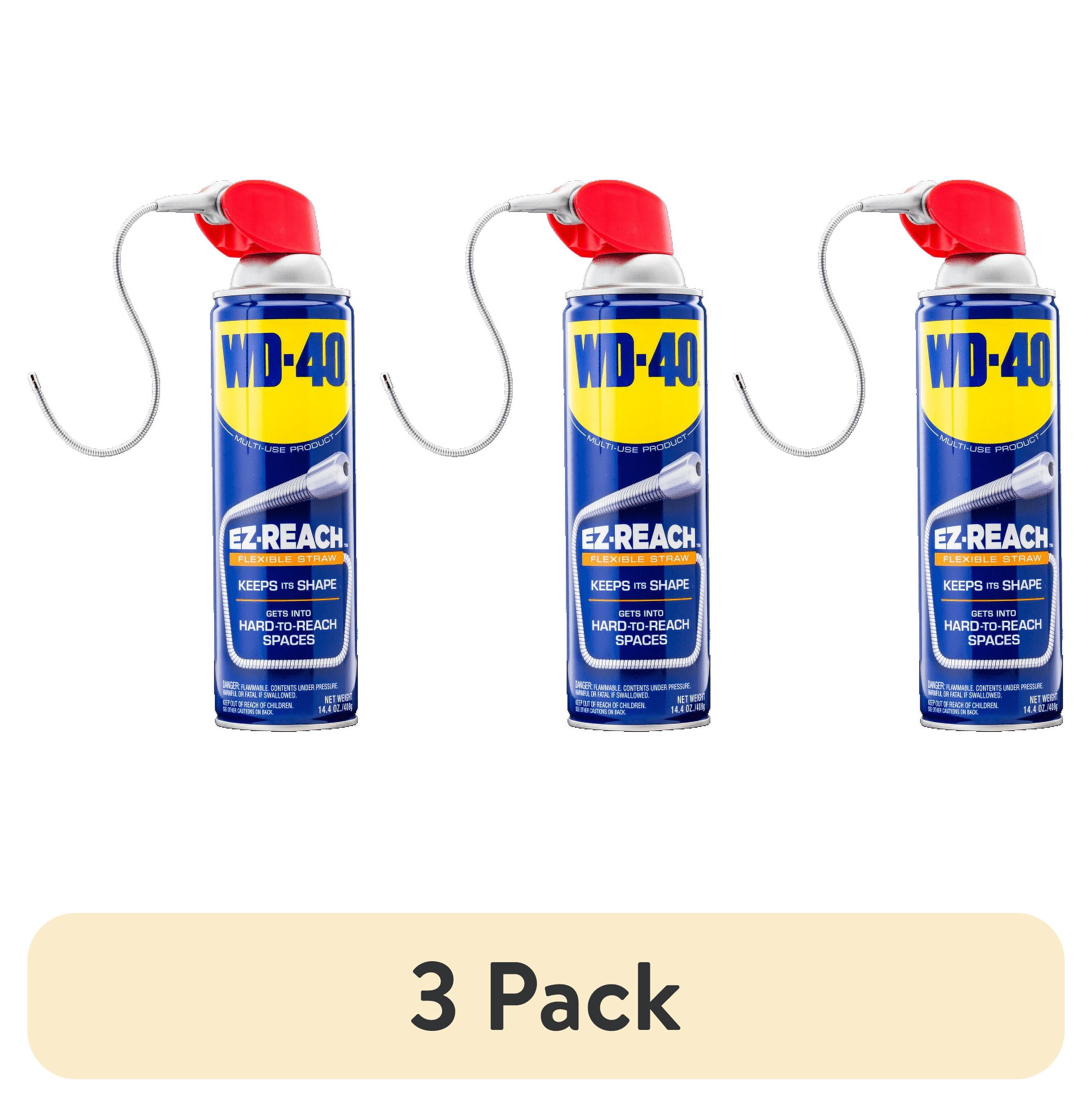 (3 pack) WD-40 EZ-REACH Original Formula Multi-Purpose Lubricant Spray 8 in. Flexible Straw, 14.4 oz