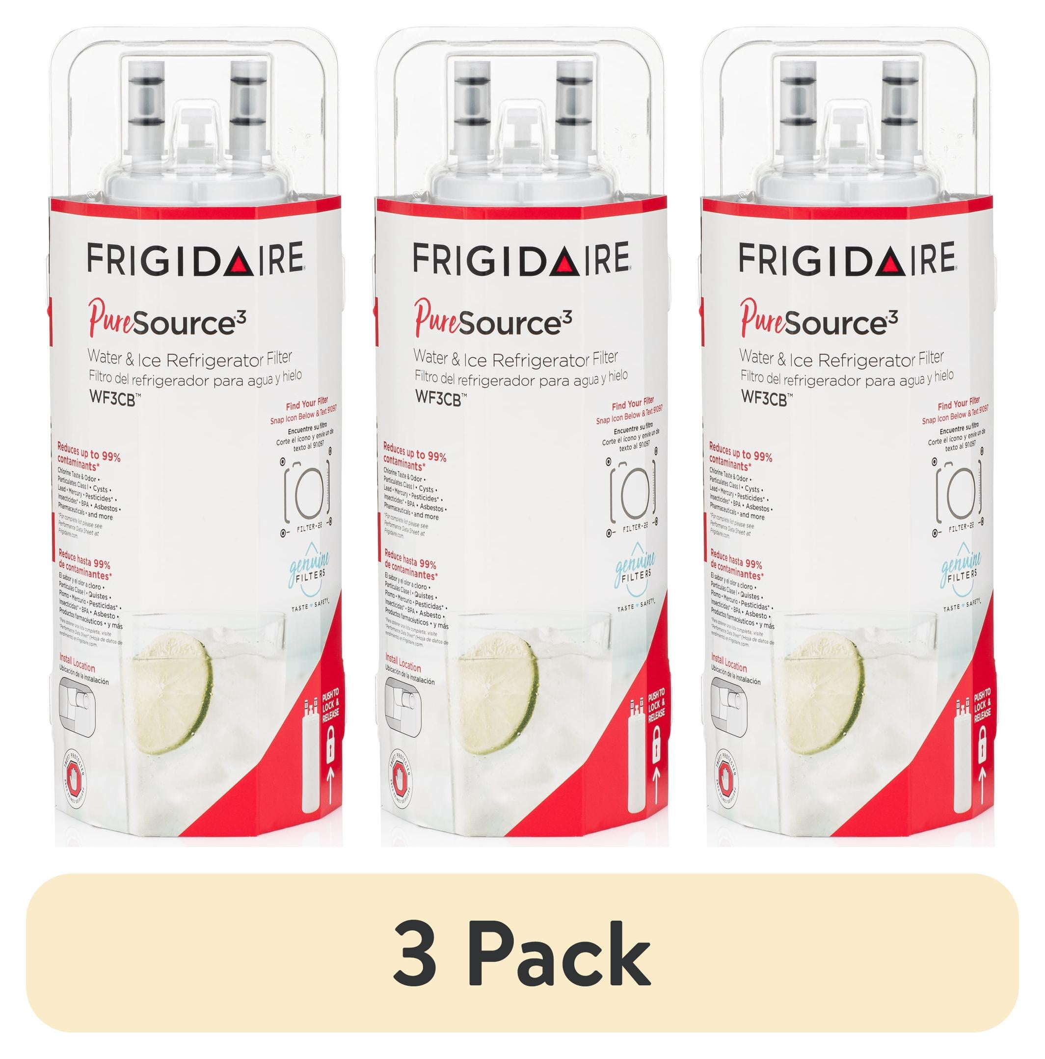 2 pack) WF3CB Frigidaire Refrigerator Water Filter for Water and