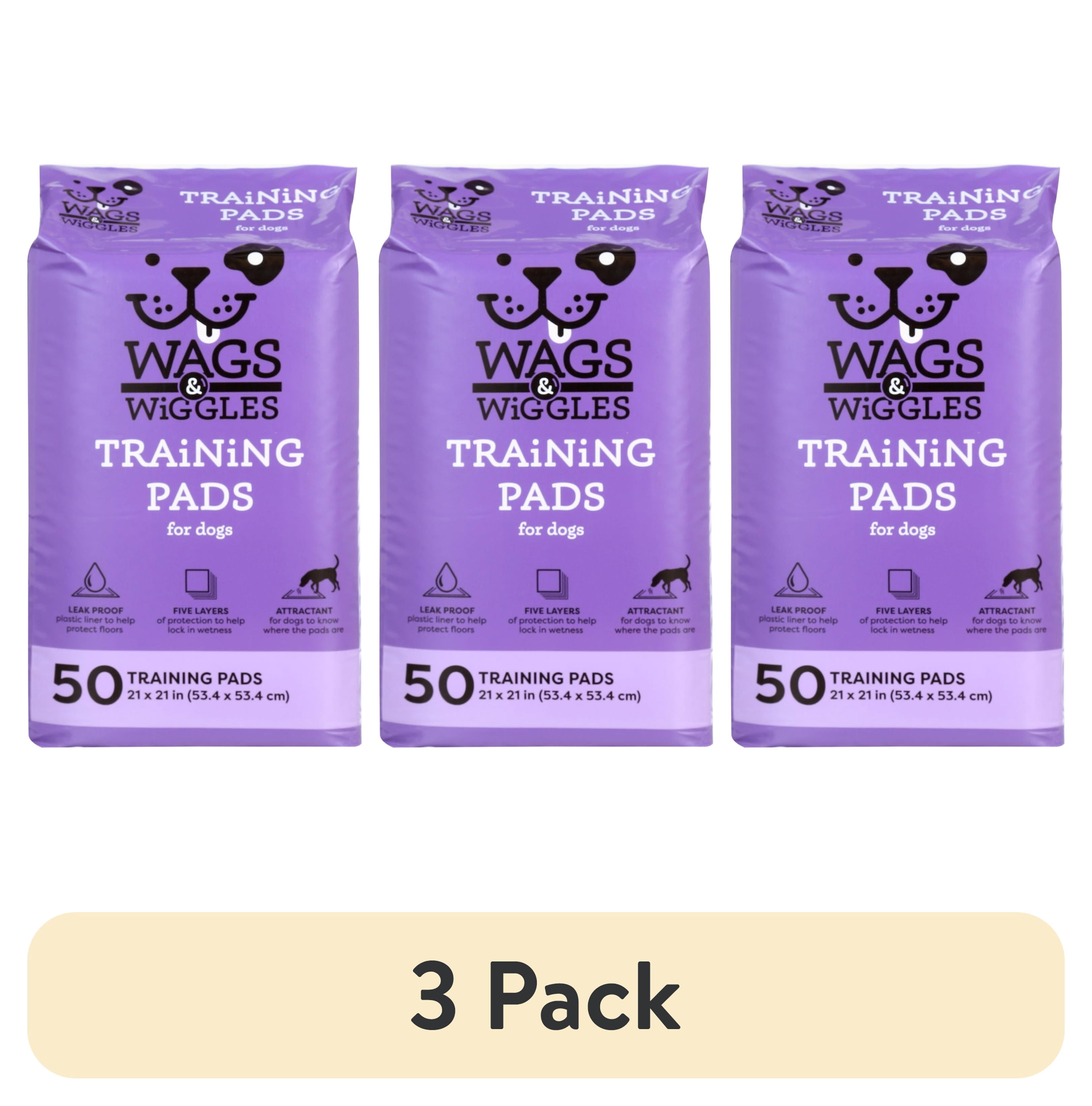 (3 pack) Wags & Wiggles 21" x 21" Training Pad - 50 Pack