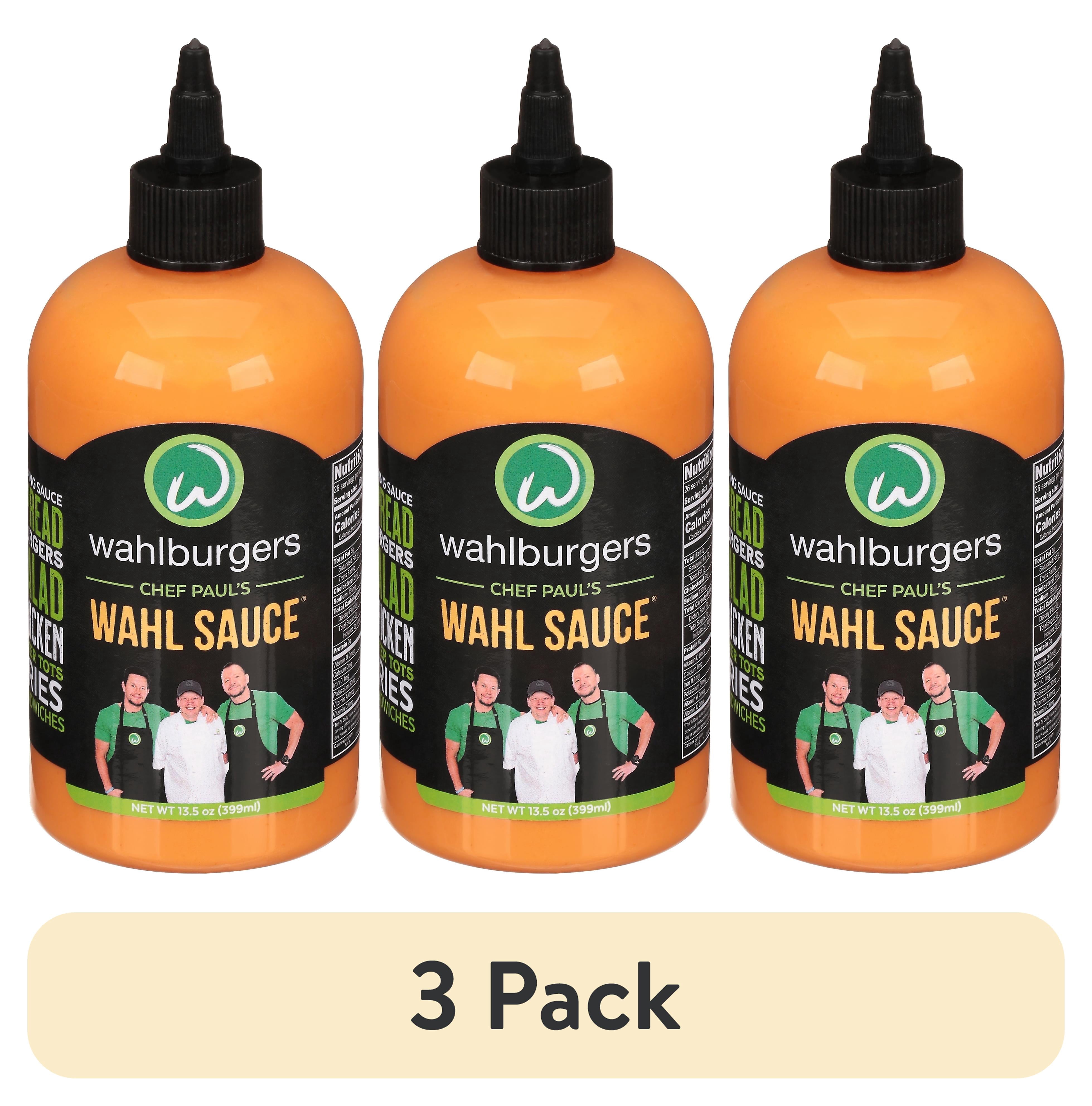 (3 pack) Wahlburgers Wahl Sauce, 13.5 oz, 15g Serving Size, Family Size, Squeeze Bottle