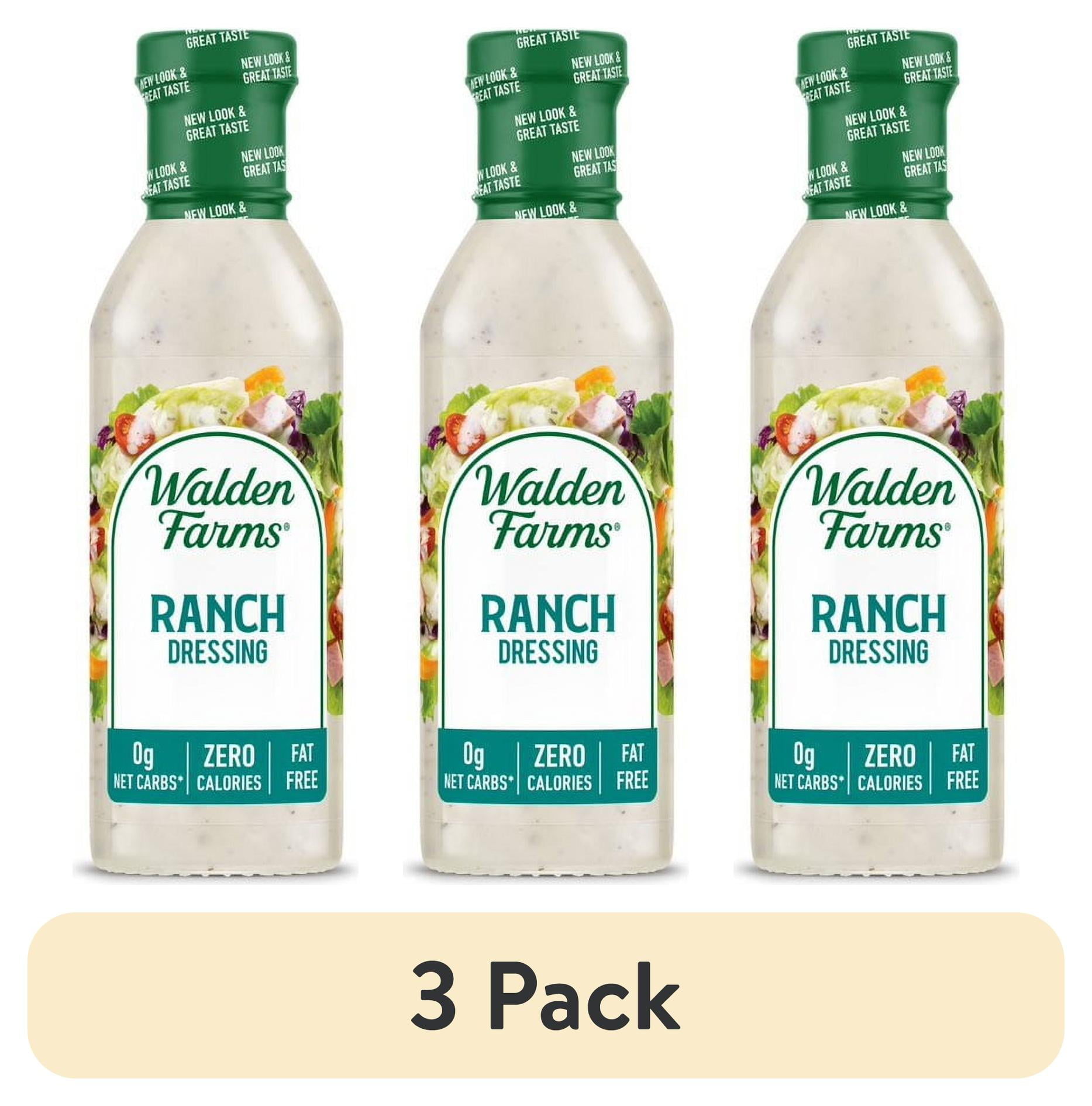 (3 pack) Walden Farms Ranch Dressing, 12oz. Bottle, Fresh-Delicious ...