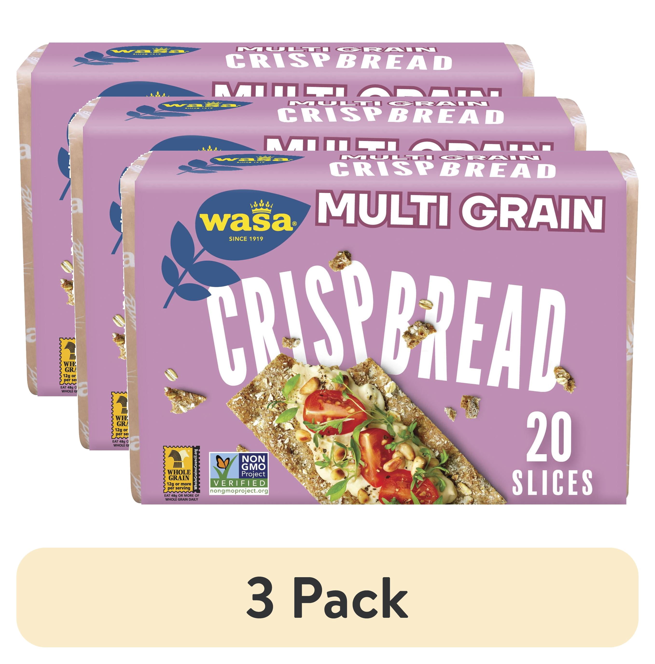 (3 pack) Wasa Multi Grain Crispbread, Multigrain Crackers, Non-GMO Ingredients, Fat Free, 9.7 oz