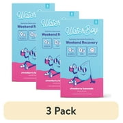 (3 pack) Waterboy Hydration and Weekend Recovery Powder Packets, Strawberry Lemonade 5 Count