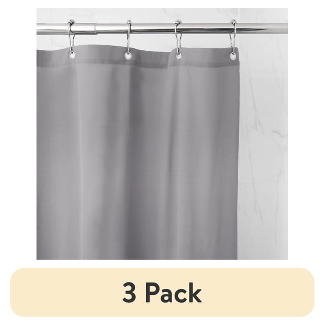 (3 pack) Waterproof Ultimate Shield Gray Fabric Shower Curtain Liner ...