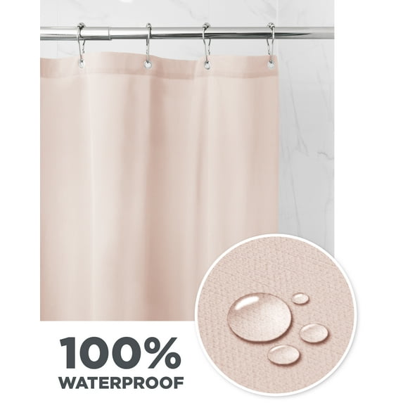 (3 pack) Waterproof Ultimate Shield Solid Blush Fabric Shower Curtain Liner,70"x72" - Better Homes & Gardens