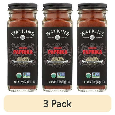 (3 pack) Watkins Gourmet Organic Spice Jar, Paprika, 2.9 oz