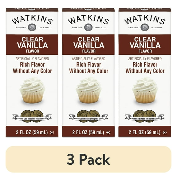 (3 pack) Watkins, Imitation Clear Vanilla Extract, 2 fl oz, 1 Pack (Liquid, Ambient)
