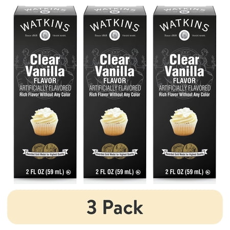(3 pack) Watkins, Imitation Clear Vanilla Extract, 2 fl oz, 1 Pack (Liquid, Ambient)