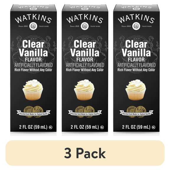 (3 pack) Watkins, Imitation Clear Vanilla Extract, 2 fl oz, 1 Pack (Liquid, Ambient)