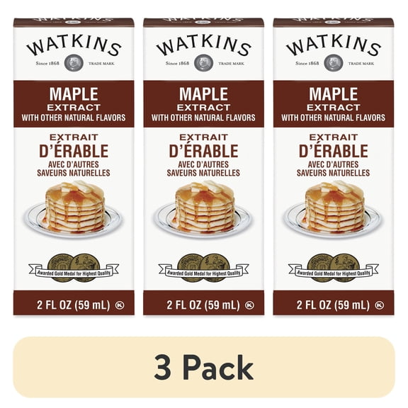 (3 pack) Watkins Maple Extract with Other Natural Flavors, 2 fl oz (Plastic container)