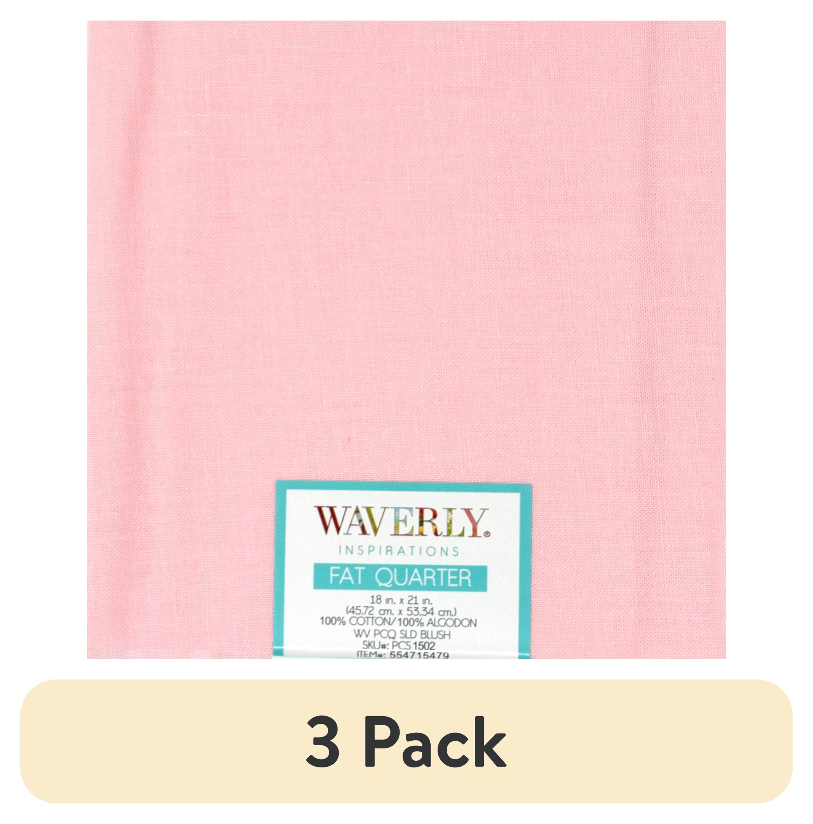 (3 pack) Waverly Inspirations 100% Cotton 18" x 21" Solid Blush Color Pre-cut Fat Quarter, 1 Each