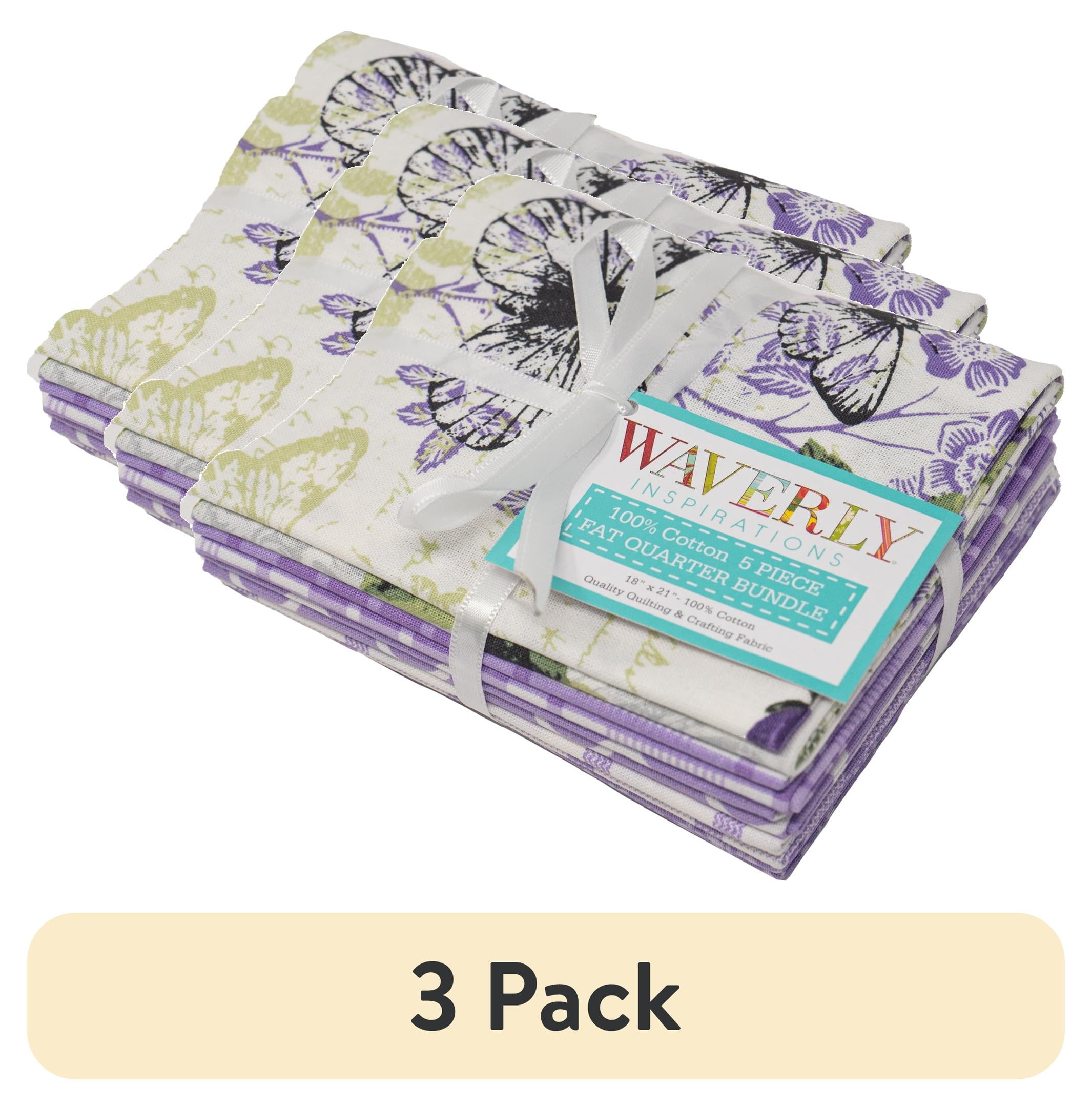 (3 pack) Waverly Inspirations, 100% Cotton, Sewing & Crafting, Lilac Fabric Bundle, 21 x 18, 5Pcs