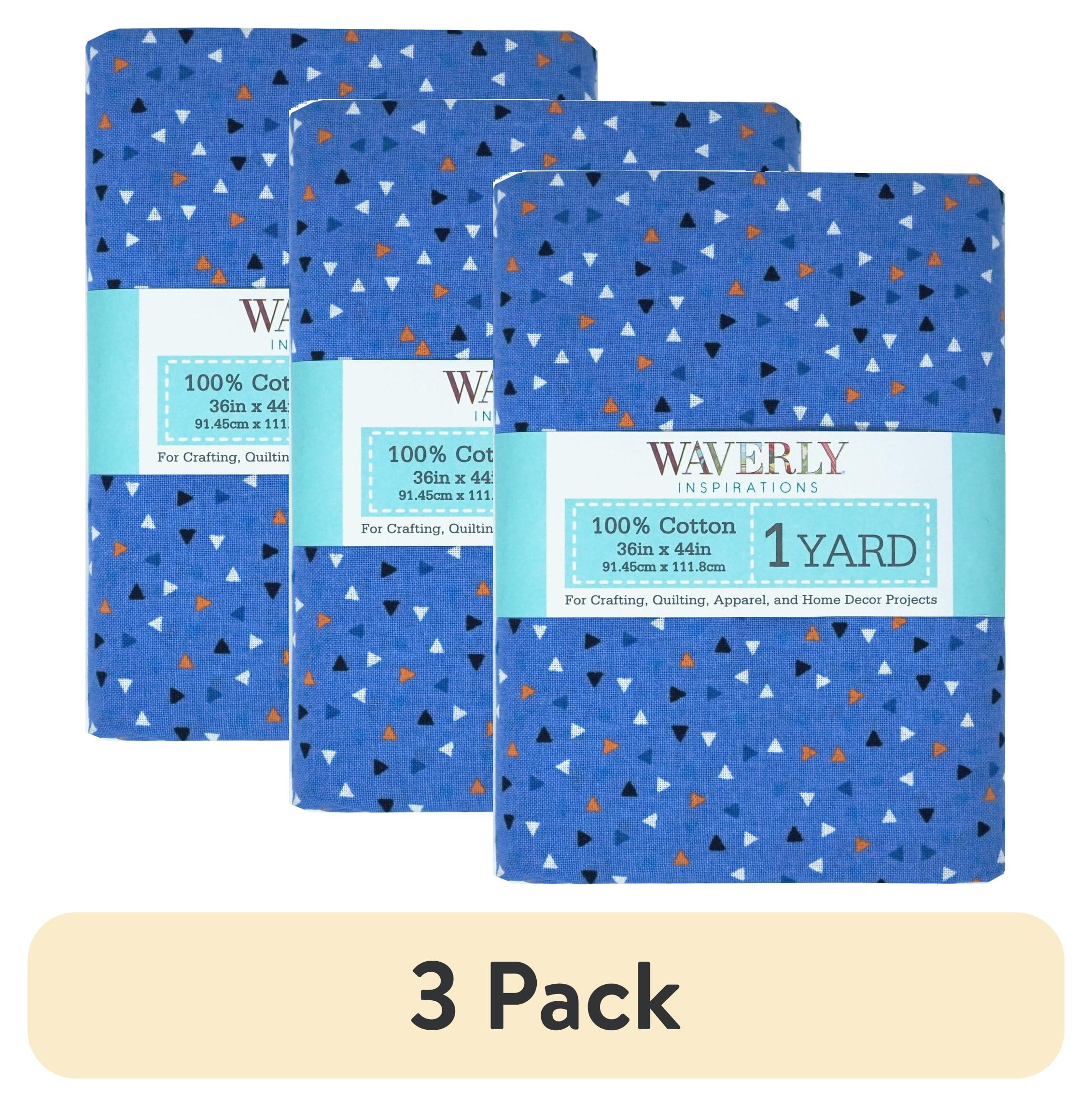 (3 pack) Waverly Inspirations 1 Yard Cut 100% Cotton Prints Fabric Confetti Provence Blue 44" Wide for Quilting & Sewing