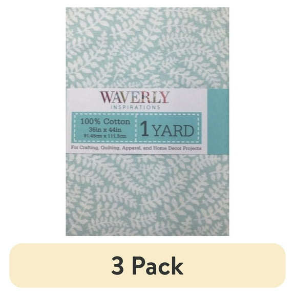 (3 pack) Waverly Inspirations 1 Yard Cut 100% Cotton Prints Fabric Garden Fern Dew 44" Wide for Quilting & Sewing