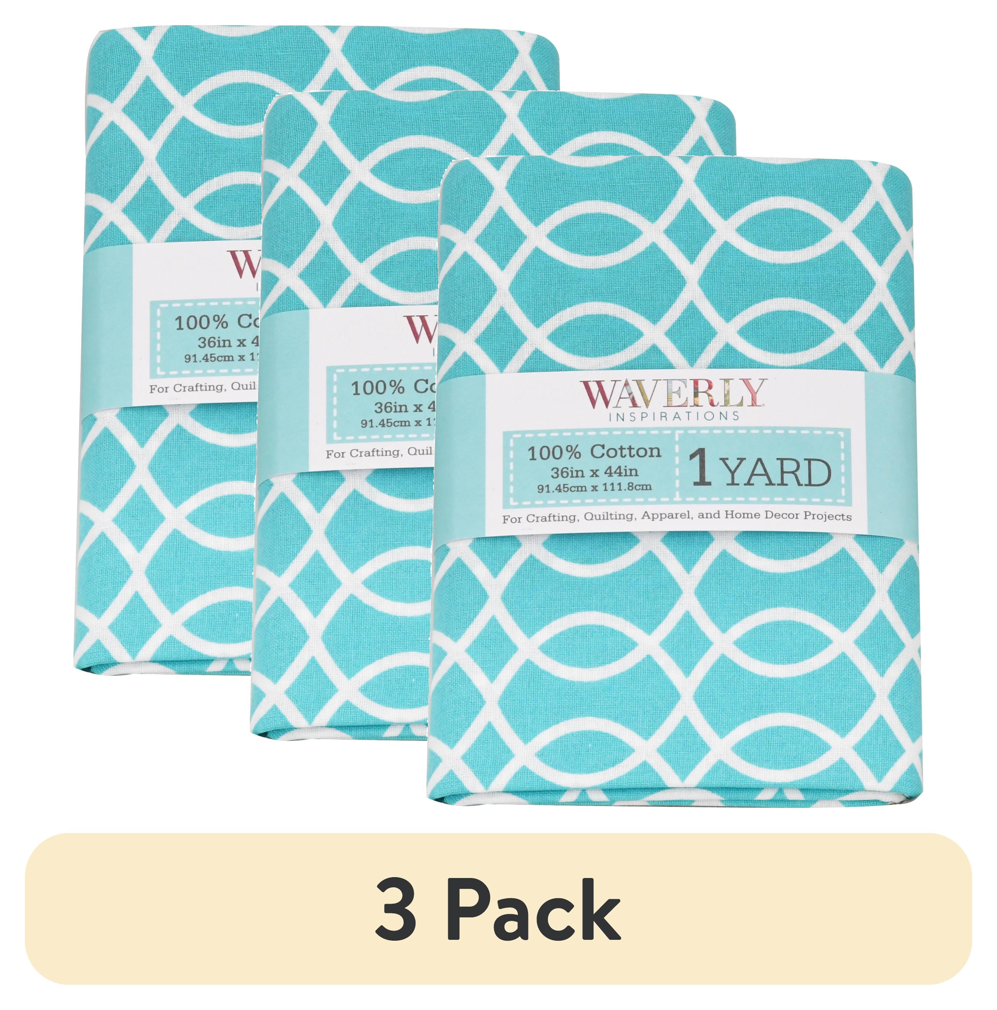 (3 pack) Waverly Inspirations 1 Yard Cut 100% Cotton Prints Fabric Loopy Grotto 44" Wide for Quilting & Sewing