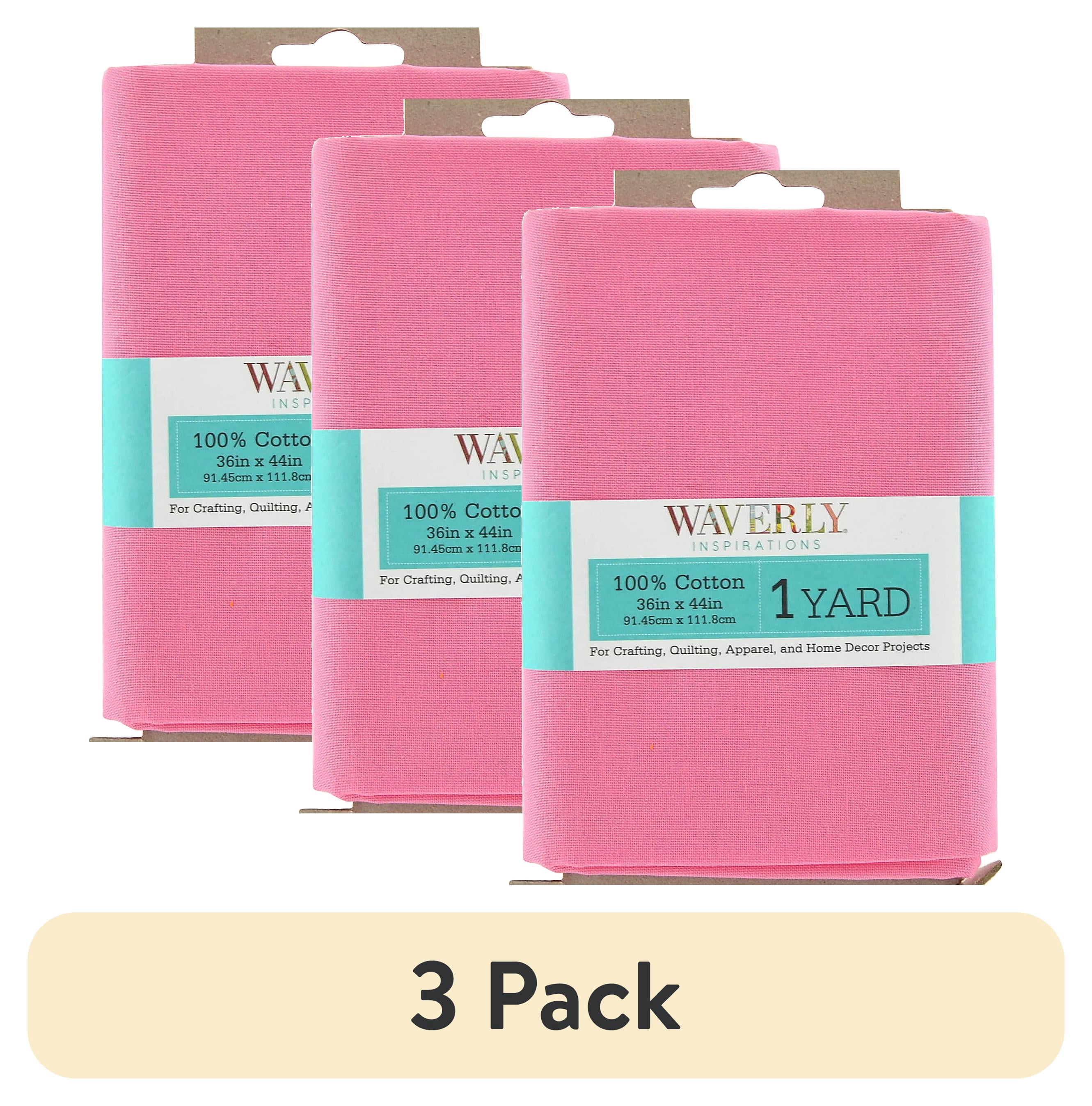 (3 pack) (3 pack) Waverly Inspirations 1 Yard Cut 100% Cotton Solids Fabric Bubble Gum 44" Wide for Quilting & Sewing