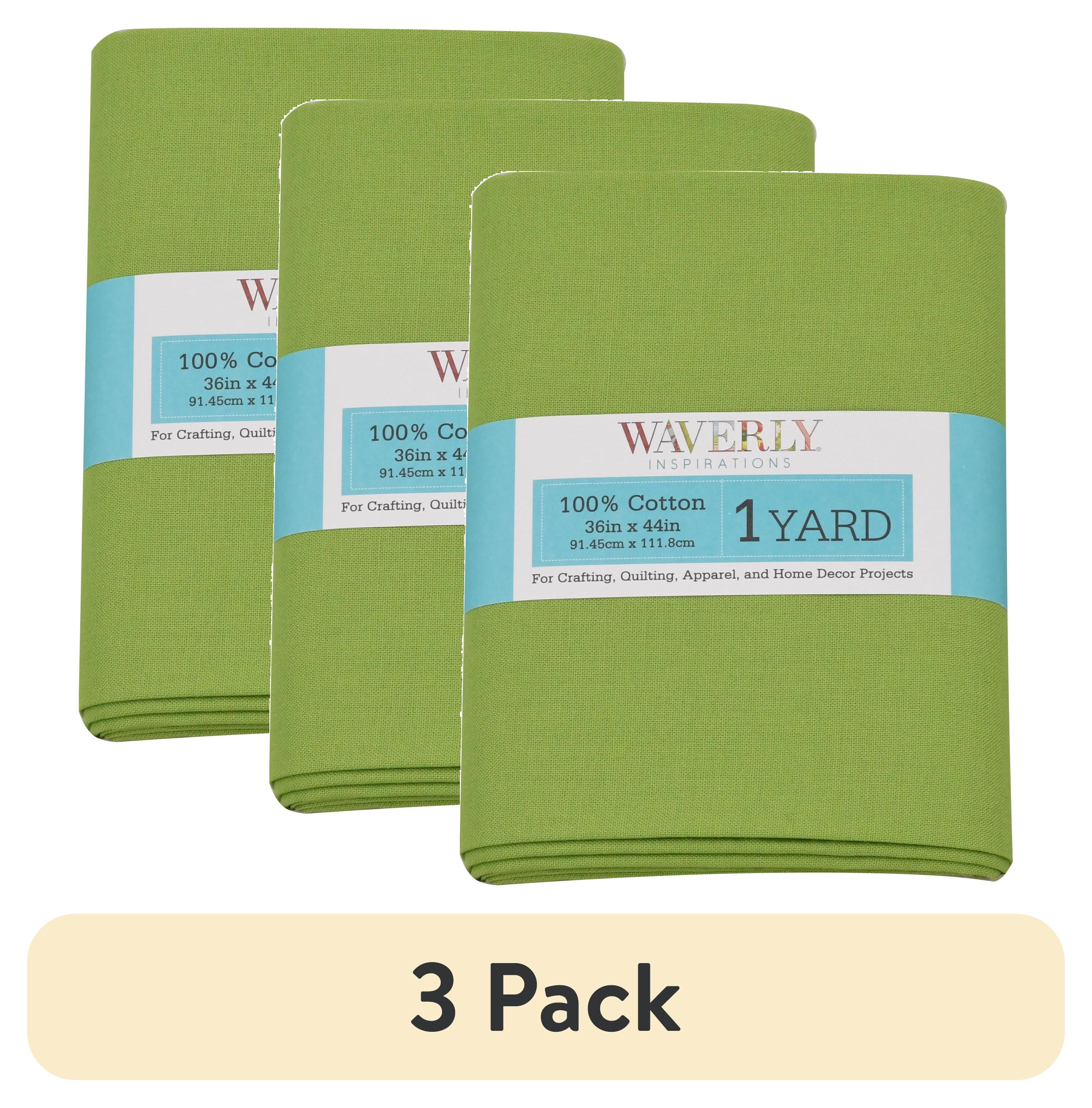 (3 pack) Waverly Inspirations 1 Yard Cut 100% Cotton Solid Fabric Solid Grass 44" Wide for Quilting & Sewing