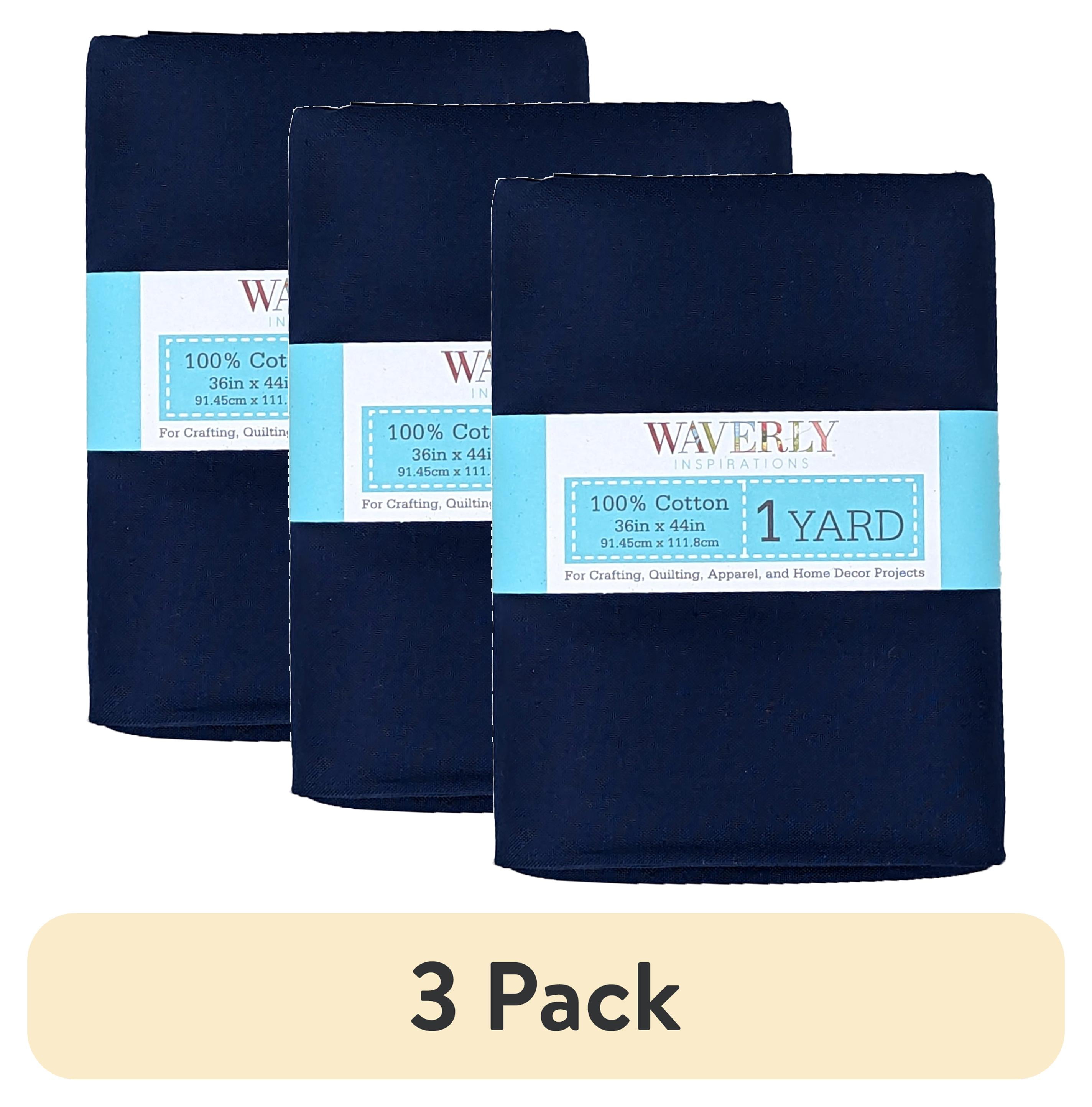 (3 pack) Waverly Inspirations 1 Yard Cut 100% Cotton Solid Fabric Solid Ink 44" Wide for Quilting & Sewing