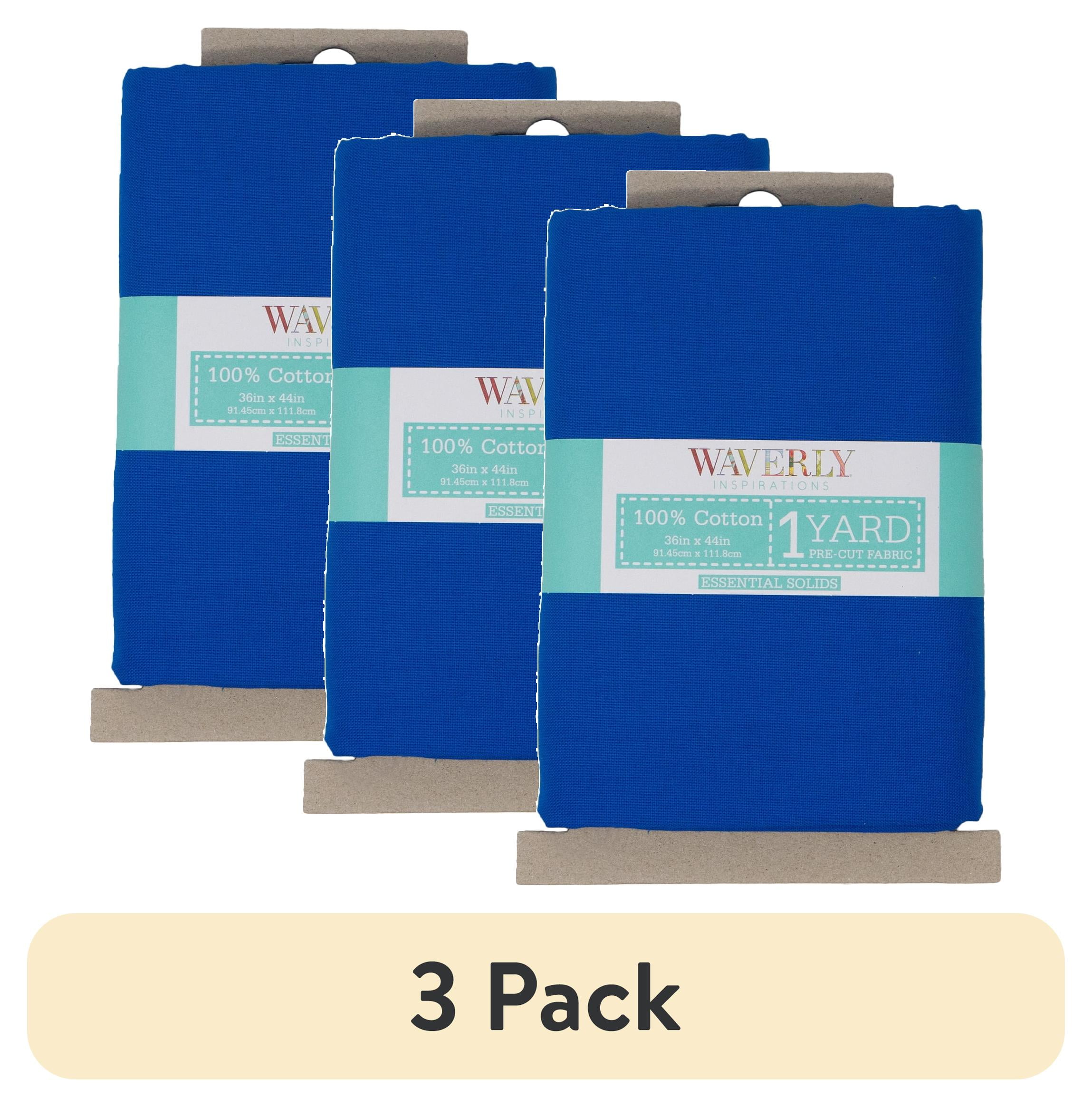 (3 pack) Waverly Inspirations 1 Yard Cut 100% Cotton Solid Fabric Solid Lapis 44" Wide for Quilting & Sewing