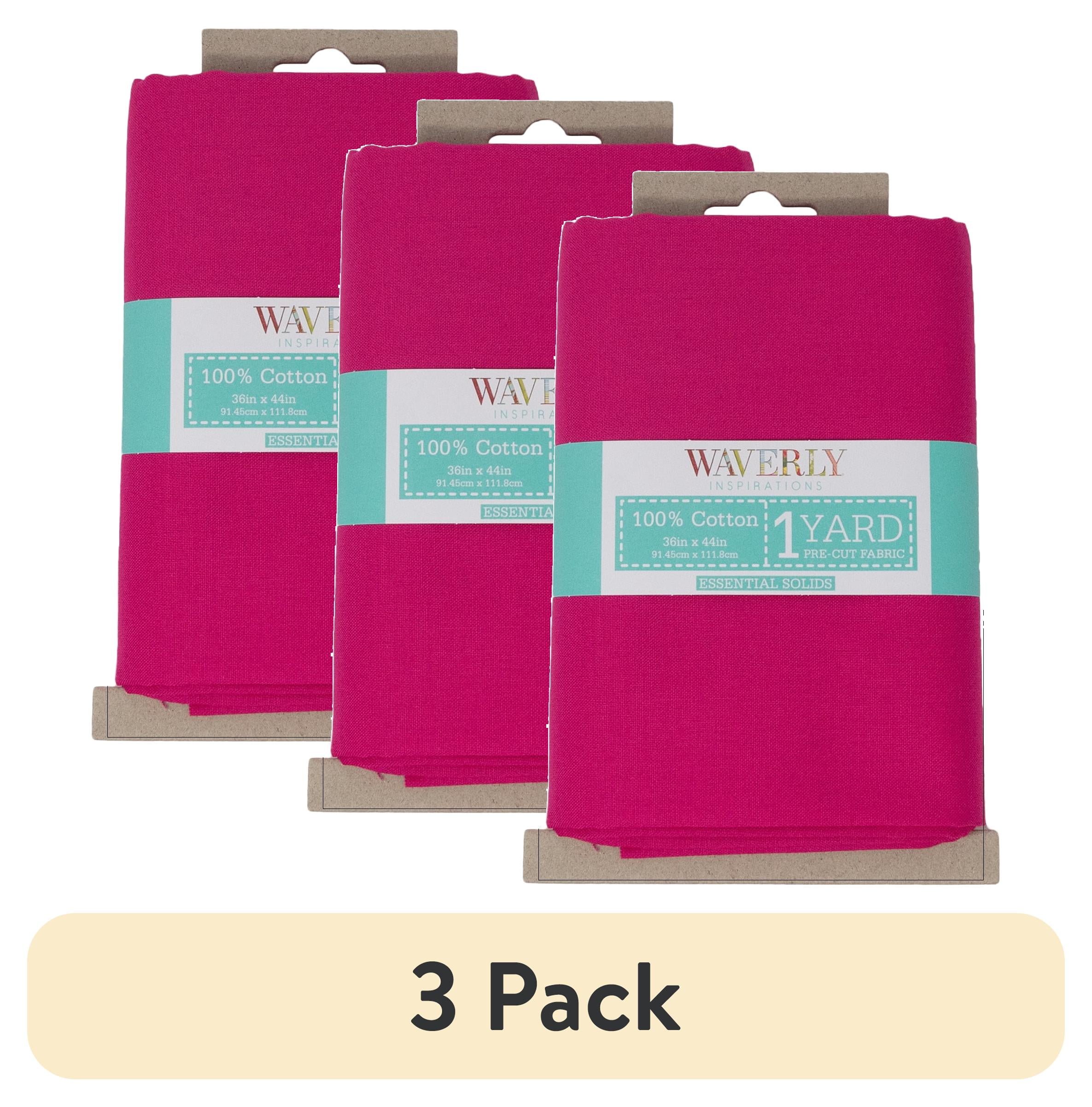 (3 pack) Waverly Inspirations 1 Yard Cut 100% Cotton Solid Fabric Solid Magenta 44" Wide for Quilting & Sewing