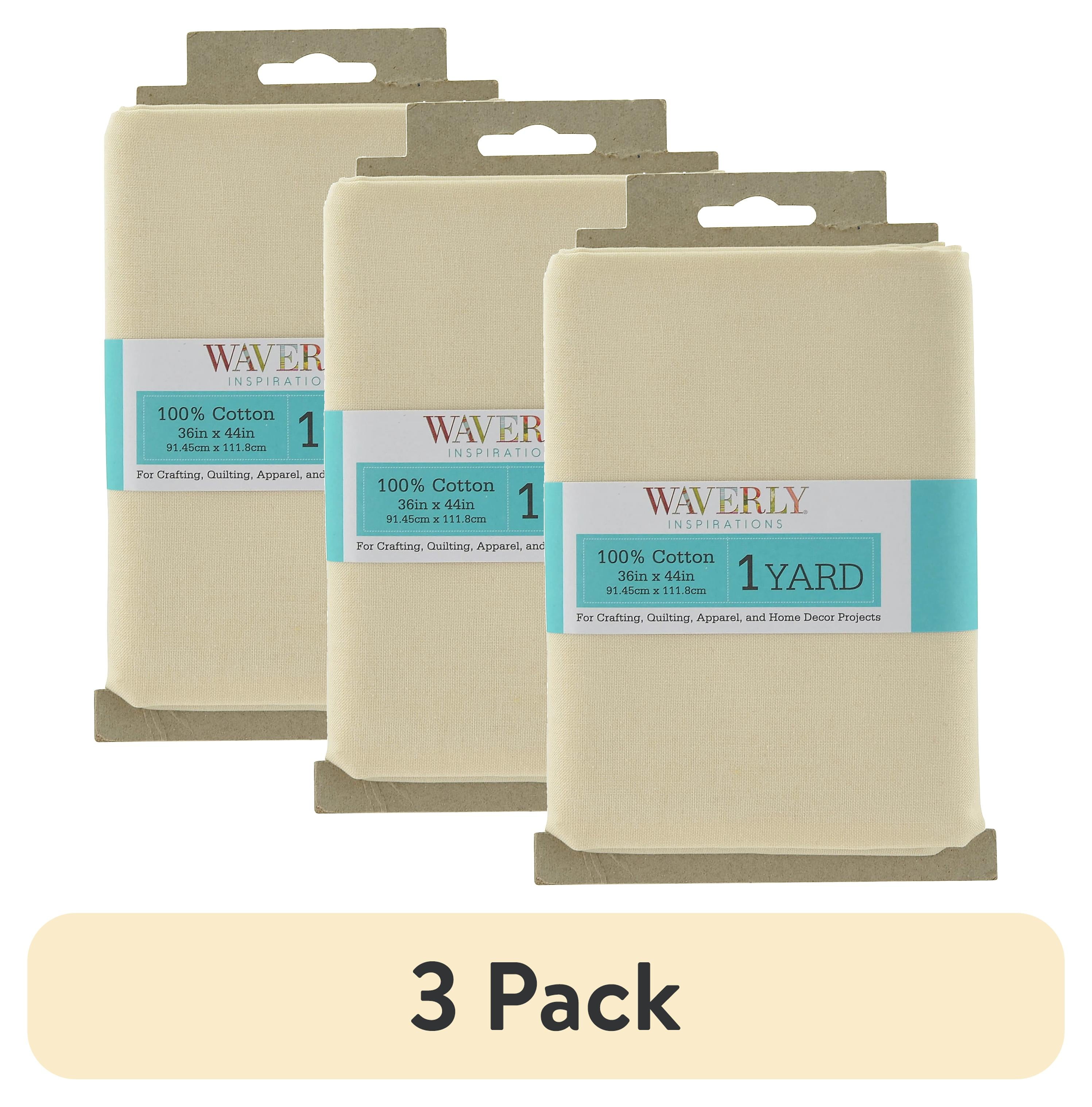 (3 pack) Waverly Inspirations 1 Yard Cut 100% Cotton Solid Fabric Solid Off-White 44" Wide for Quilting & Sewing