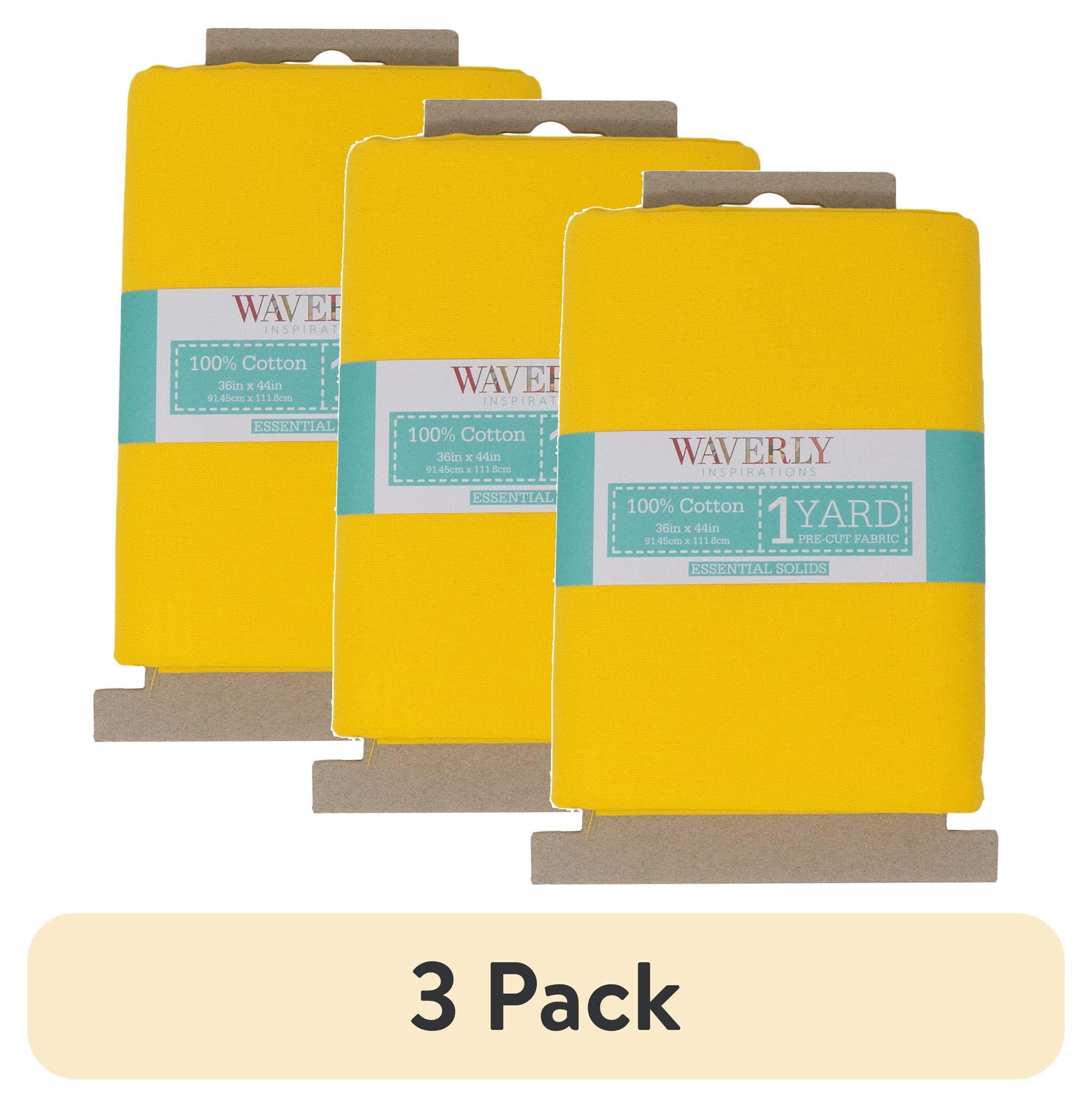 (3 pack) Waverly Inspirations 1 Yard Cut 100% Cotton Solid Fabric Solid Sunshine 44" Wide for Quilting & Sewing