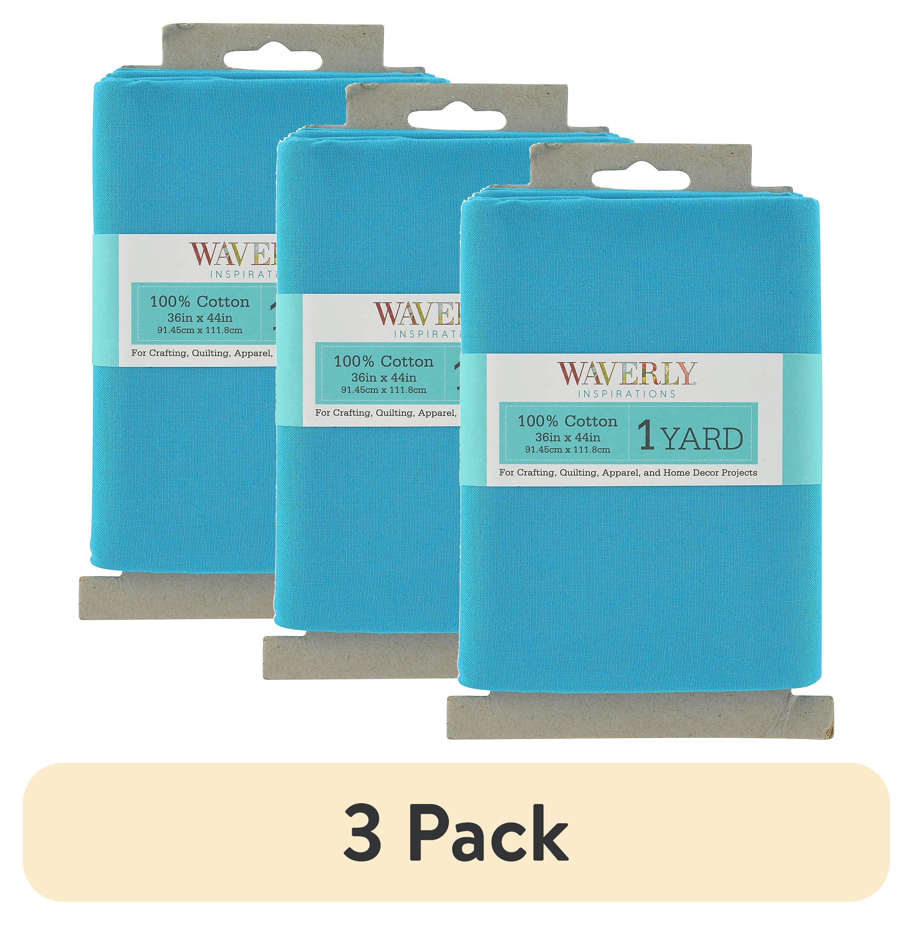 (3 pack) Waverly Inspirations 1 Yard Cut 100% Cotton Solid Fabric Solid Turquoise 44" Wide for Quilting & Sewing