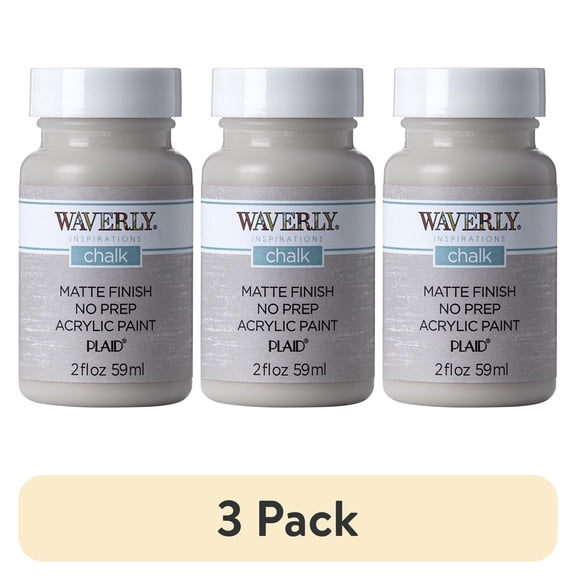 (3 pack) Waverly Inspirations Acrylic Ultra Matte Chalk Paint, 2 fl oz, Sandstone