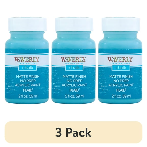 (3 pack) Waverly Inspirations Chalk Paint, Ultra Matte, Agave, 2 fl oz