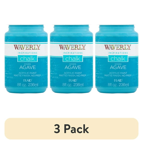 (3 pack) Waverly Inspirations Chalk Paint, Ultra Matte, Agave, 8 fl oz