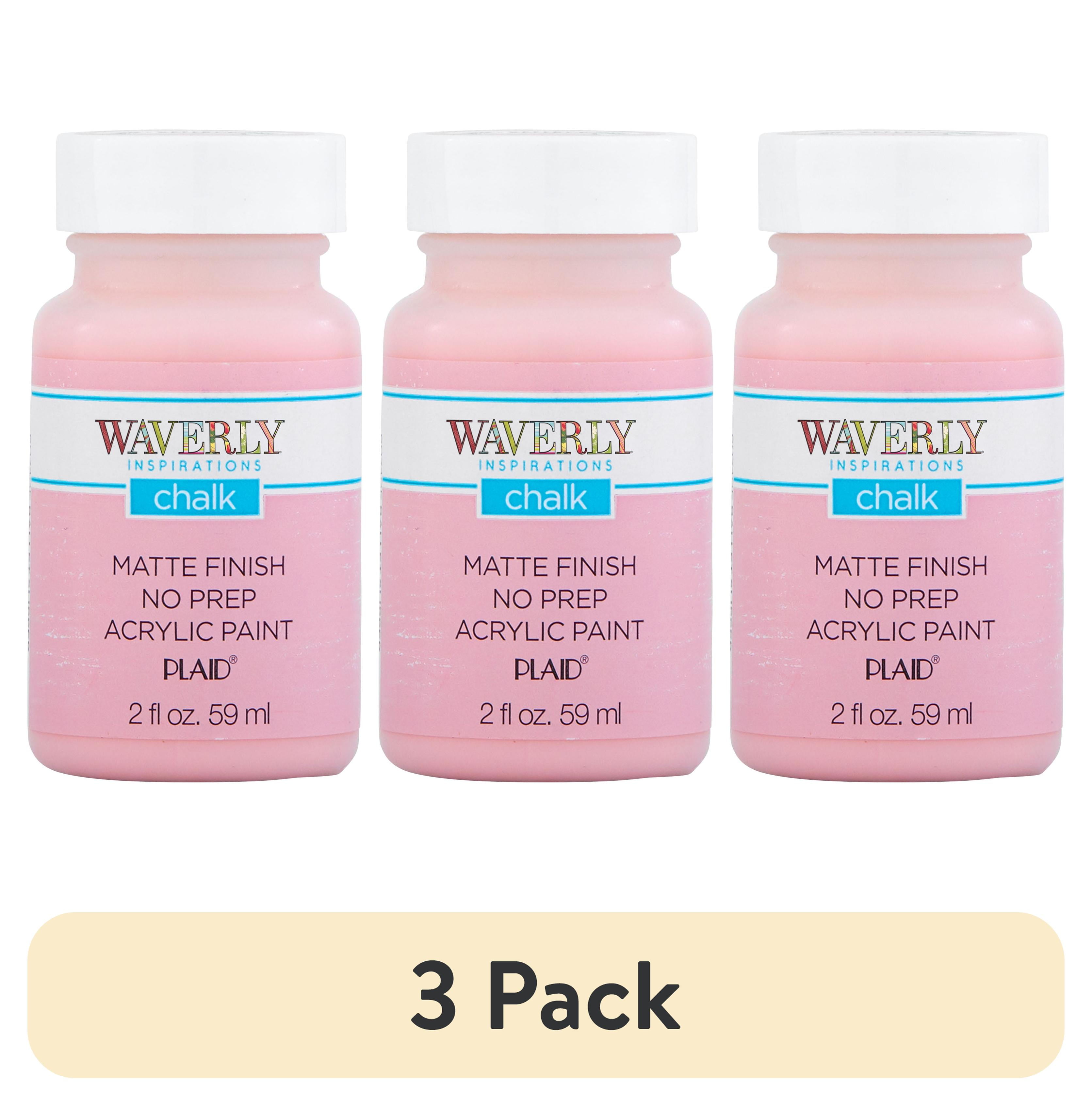 (3 pack) Waverly Inspirations Chalk Paint, Ultra Matte, Ballet Slipper, 2 fl oz