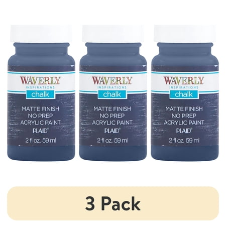 (3 pack) Waverly Inspirations Chalk Paint, Ultra Matte, Elephant, 2 fl oz