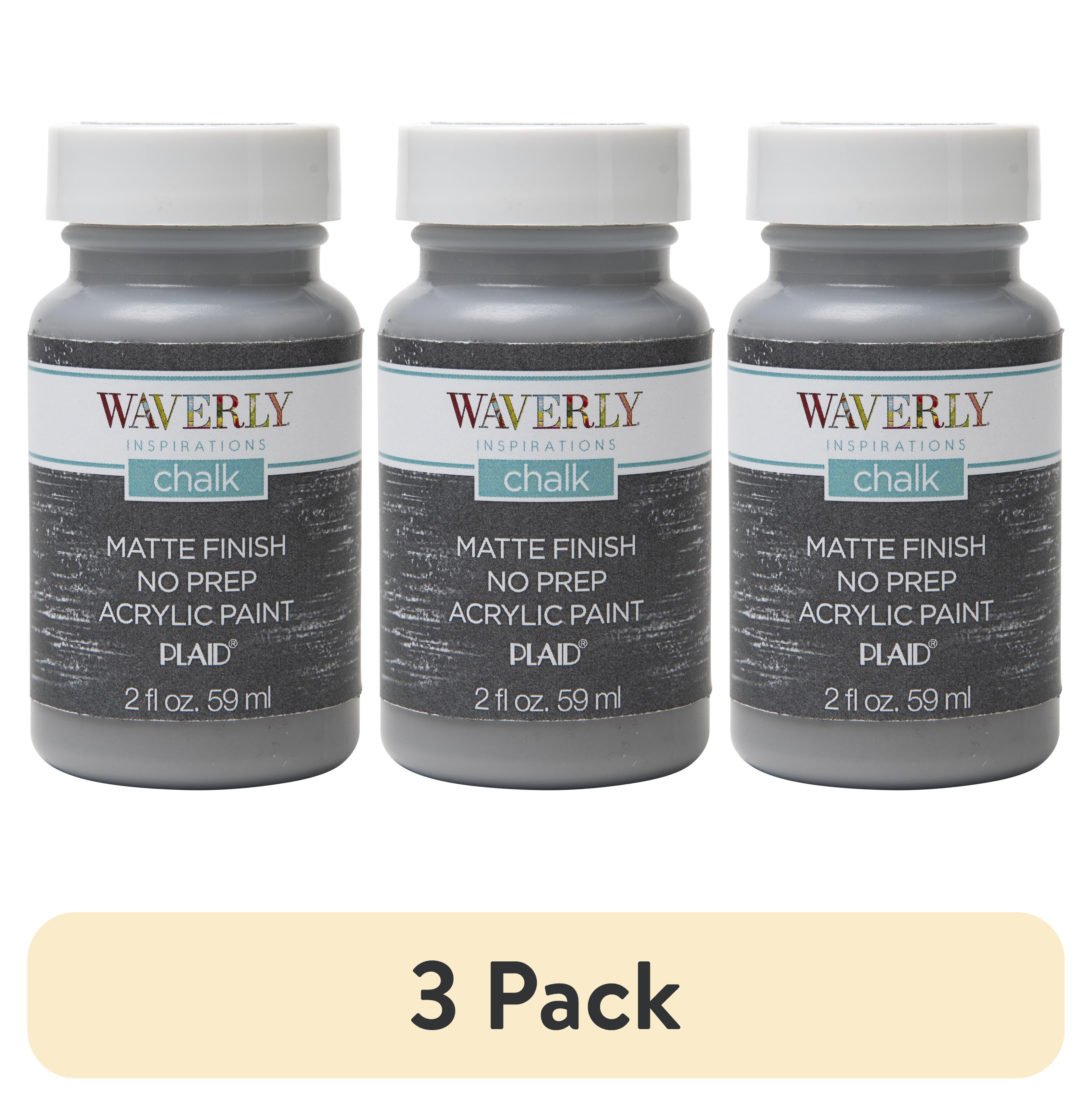 (3 pack) Waverly Inspirations Ultra Matte Chalk Paint, Steel, 2 fl oz