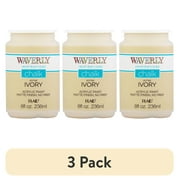 3 pack Waverly Inspirations Chalk Paint, Ultra Matte, Ivory, 8 fl oz