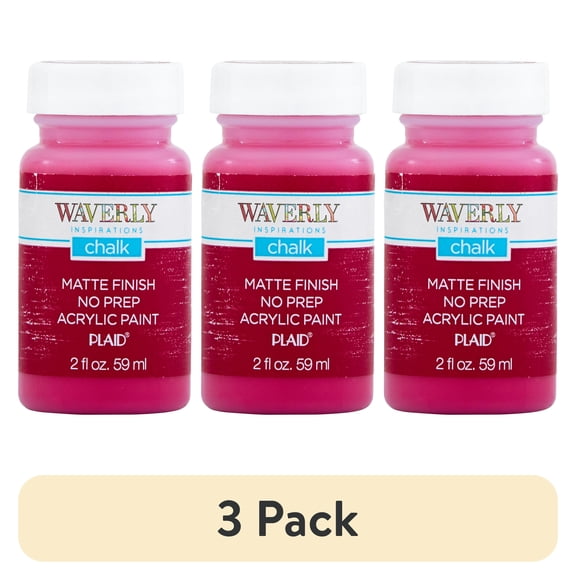 (3 pack) Waverly Inspirations Chalk Paint, Ultra Matte, Lacquer, 2 fl oz