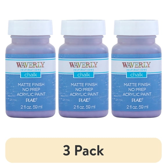 (3 pack) Waverly Inspirations Chalk Paint, Ultra Matte, Lavender, 2 fl oz