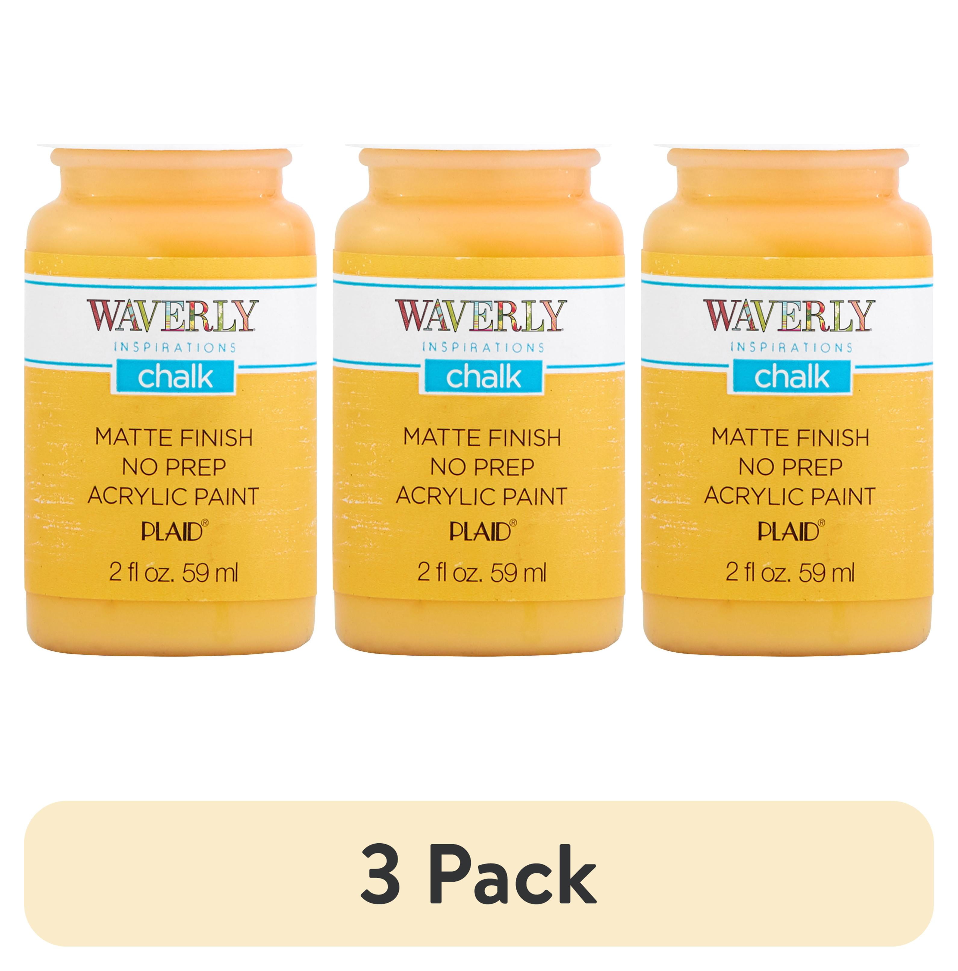 (3 pack) Waverly Inspirations Chalk Paint, Ultra Matte, Maize, 2 fl oz