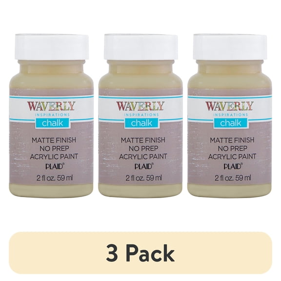 (3 pack) Waverly Inspirations Chalk Paint, Ultra Matte, Mineral, 2 fl oz