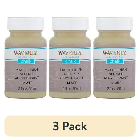 (3 pack) Waverly Inspirations Chalk Paint, Ultra Matte, Mineral, 2 fl oz
