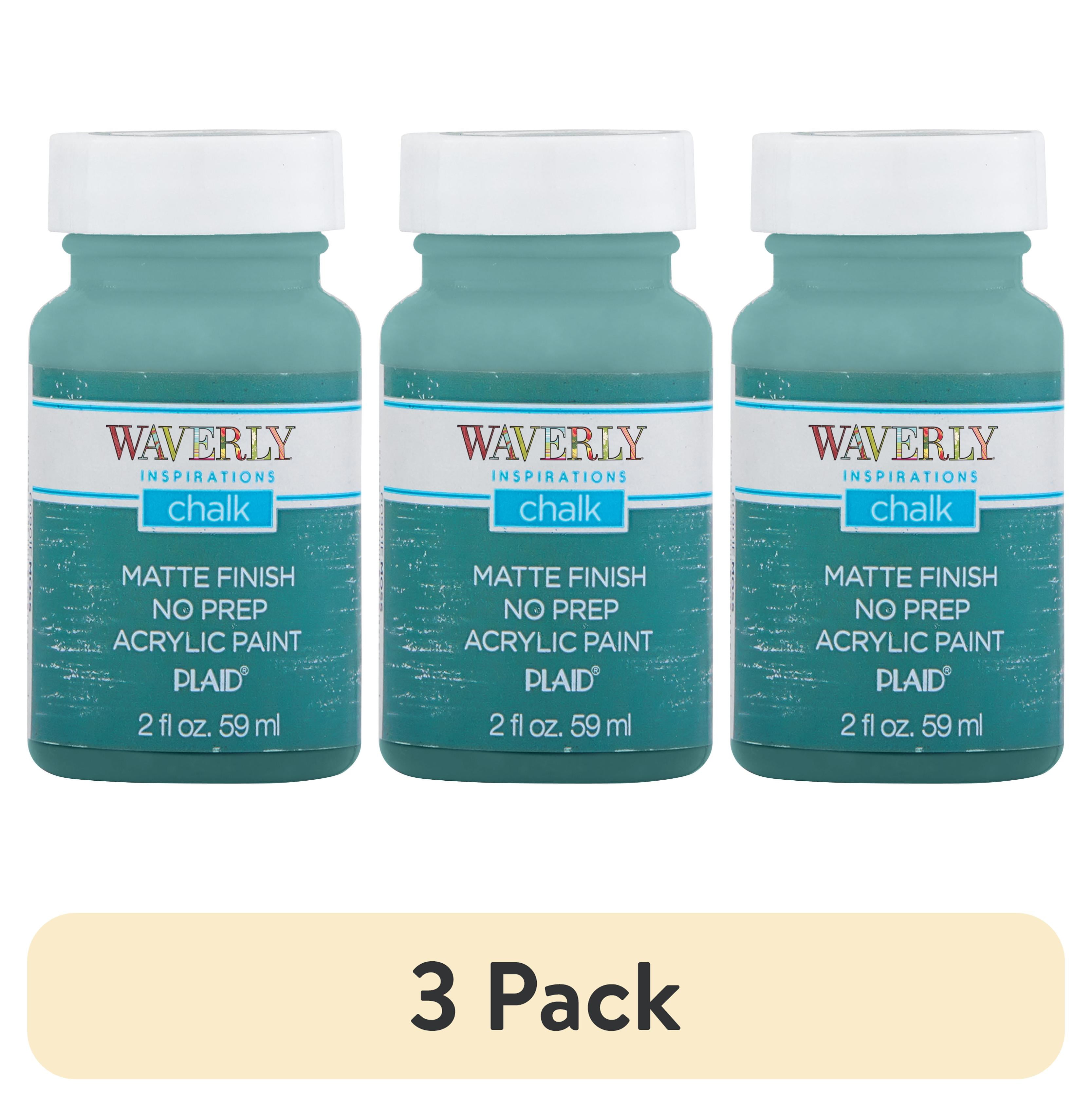 (3 pack) Waverly Inspirations Chalk Paint, Ultra Matte, Moss, 2 fl oz