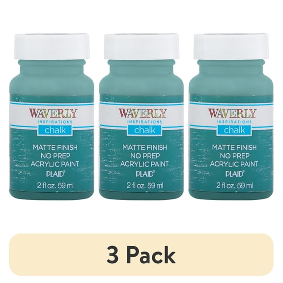 (3 pack) Waverly Inspirations Chalk Paint, Ultra Matte, Moss, 2 fl oz