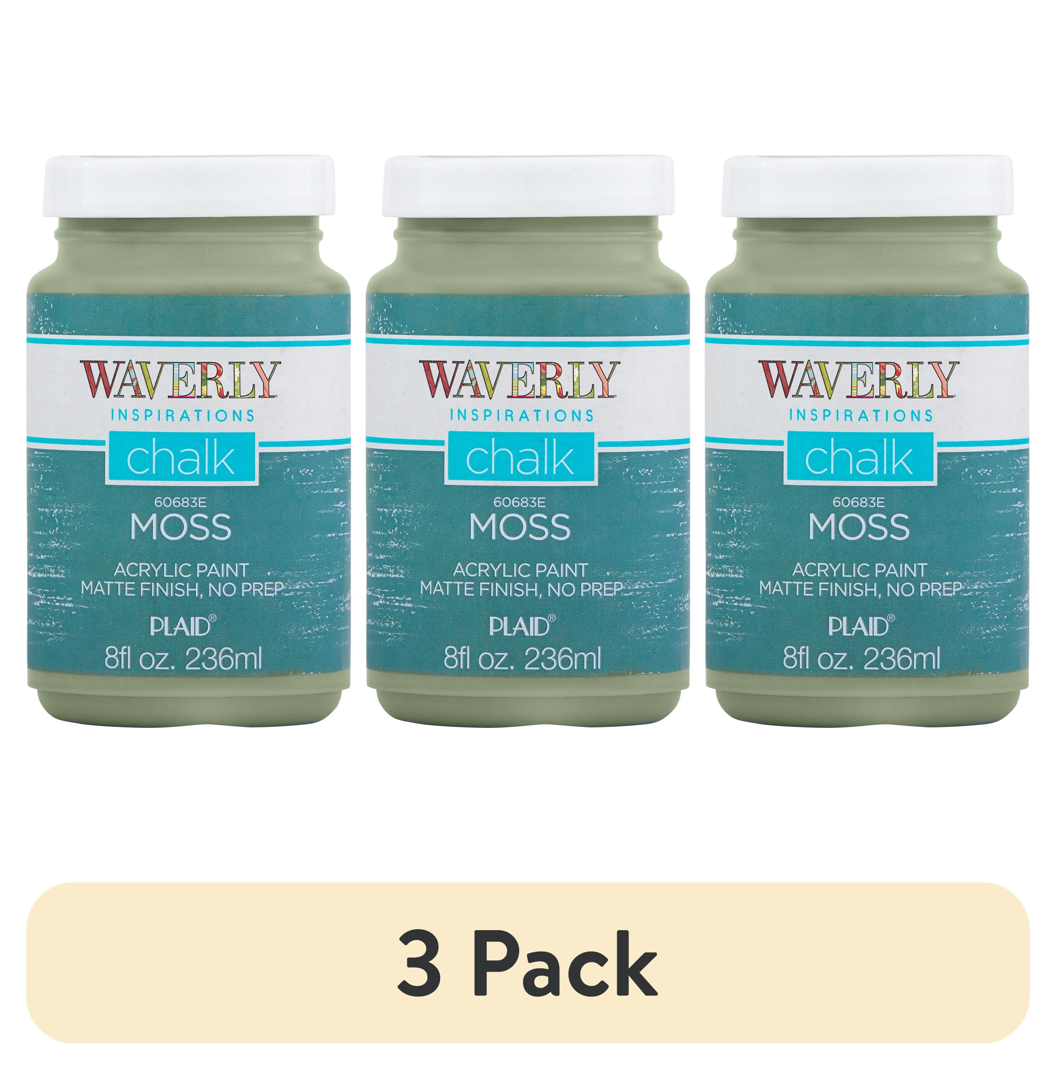 (3 pack) Waverly Inspirations Chalk Paint, Ultra Matte, Moss, 8 fl oz