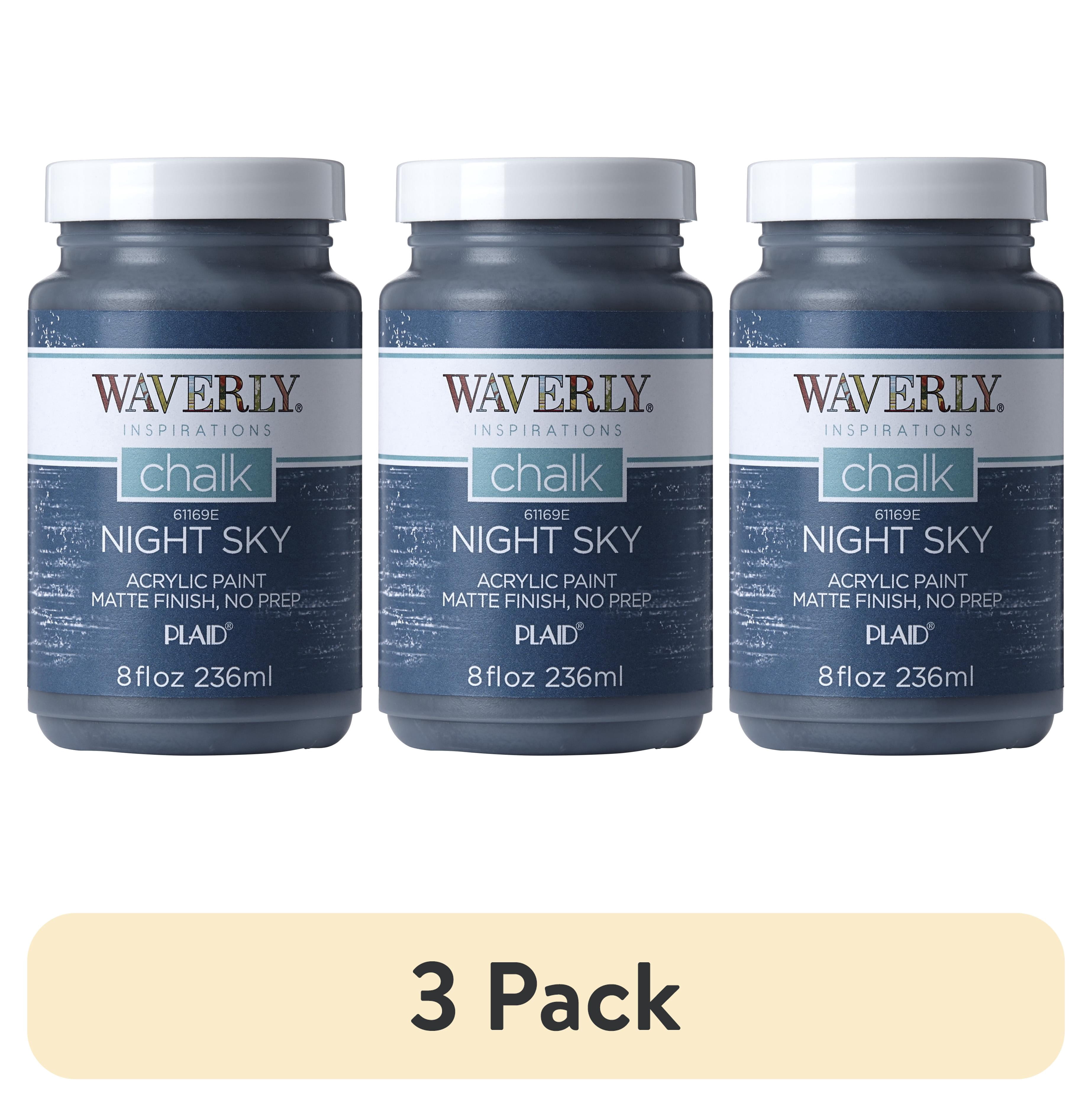 (3 pack) Waverly Inspirations Chalk Paint, Ultra Matte, Night Sky, 8 fl oz