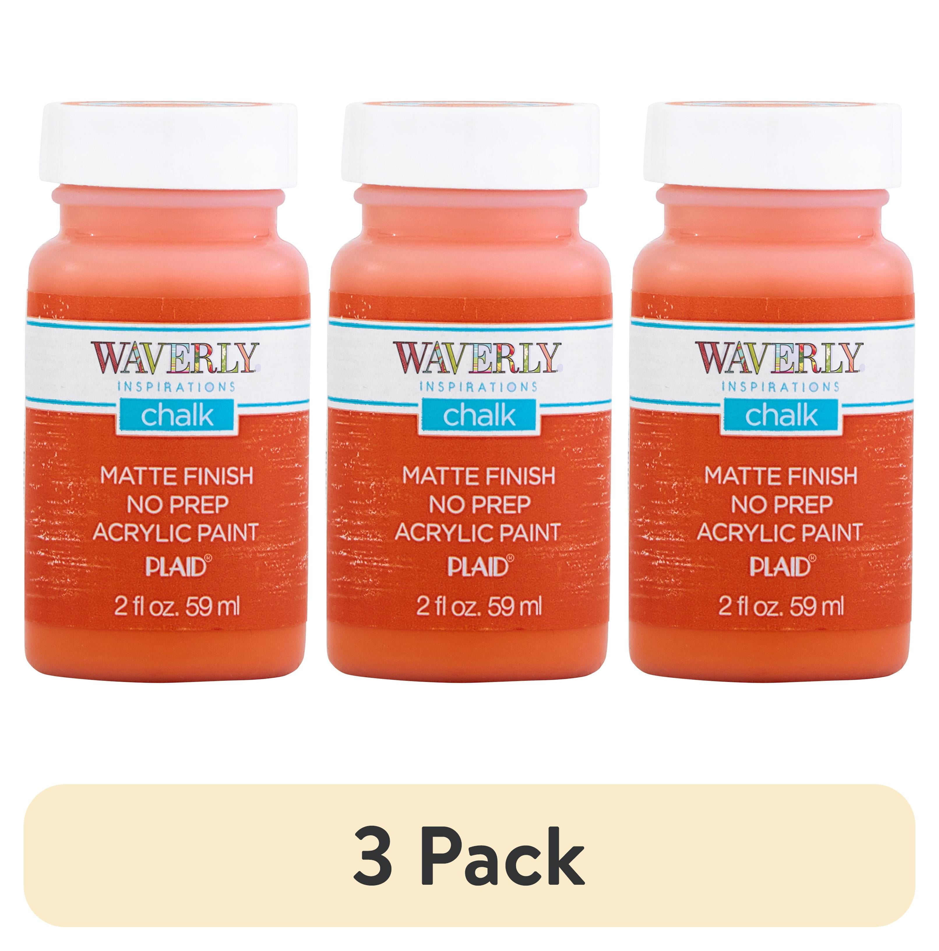 (3 pack) Waverly Inspirations Chalk Paint, Ultra Matte, Pumpkin, 2 fl oz